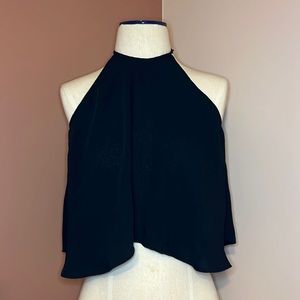 ZARA - Black Flowy Halter Top